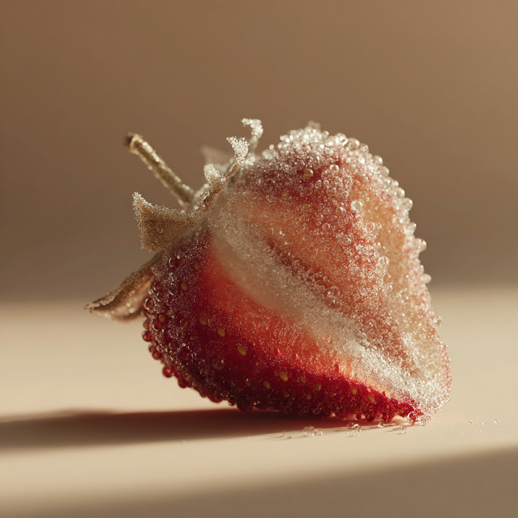 A single frozen berry, conceptual